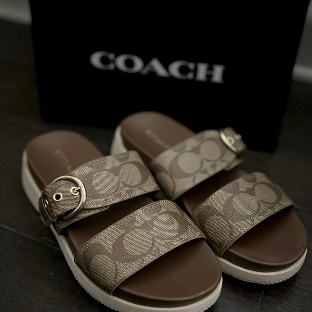 Coach Sandals original print.